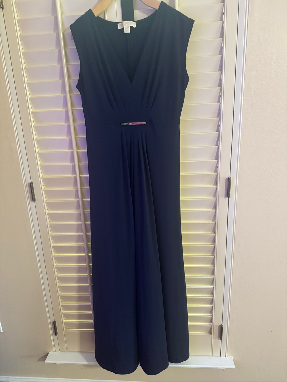Michael Kors Navy V-Neck Sleeveless Jumpsuit